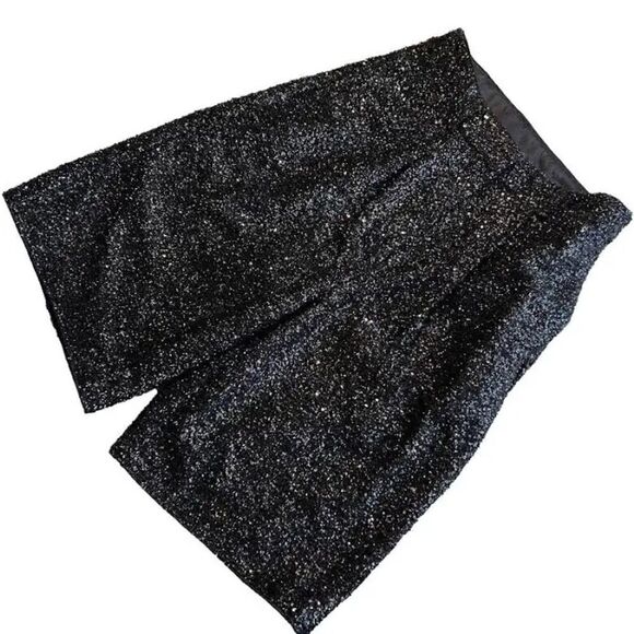 NEW Express Black Sequin High Rise Bermuda Dressy Shorts - Picture 5 of 8